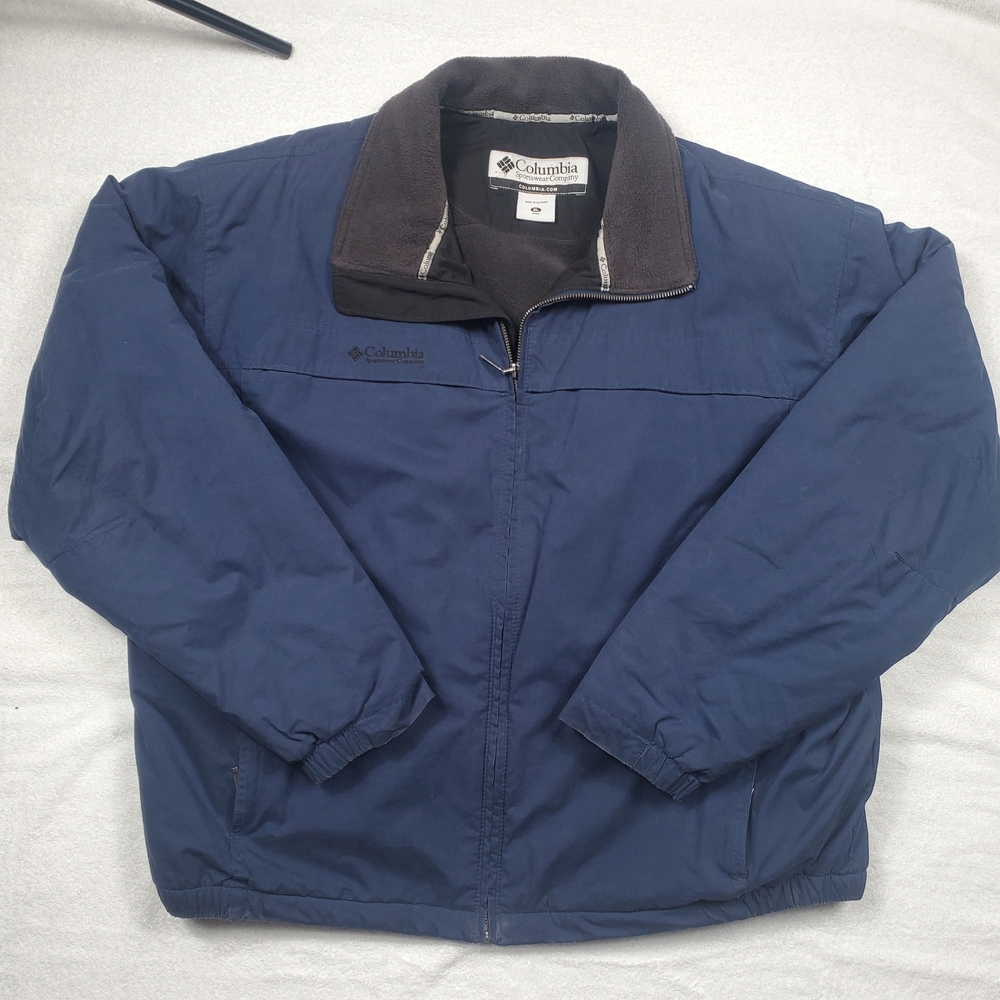 Columbia SportsWear Mens Size XL Blue Warm Fleece lined Snow Jacket
